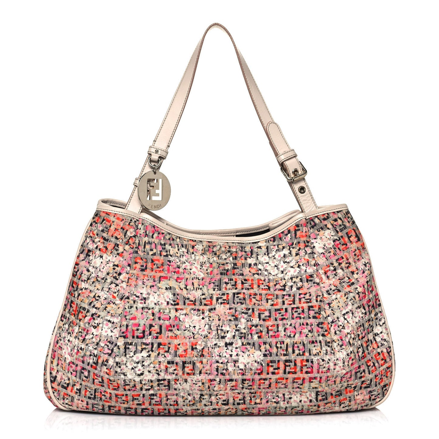 Zucchino Vitello Floral Forever Chef Shoulder Bag Rosa Papaya Rosa Confetto