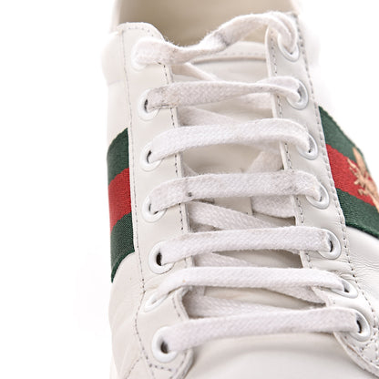 Gucci Calfskin Web Bee Embroidered Womens Ace Sneakers 36 White Green 14 of 15
