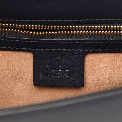 Gucci Vitello Fontanella Web Small Sylvie Shoulder Bag Blue Agata 6 of 20