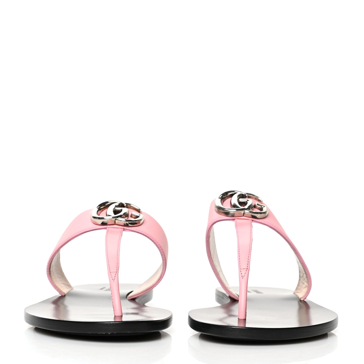 Calfskin GG Marmont Thong Sandals 37 Wild Rose