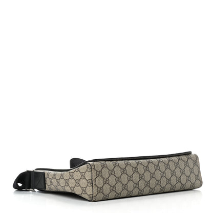 Gucci GG Supreme Monogram Web Flap Messenger Bag Black 4 of 9