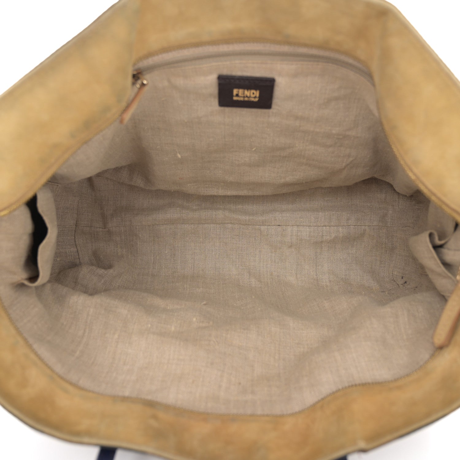 Fendi Pequin Cuoio Vegetale Medium Roll Tote Tobacco Rosso Blue 5 of 16