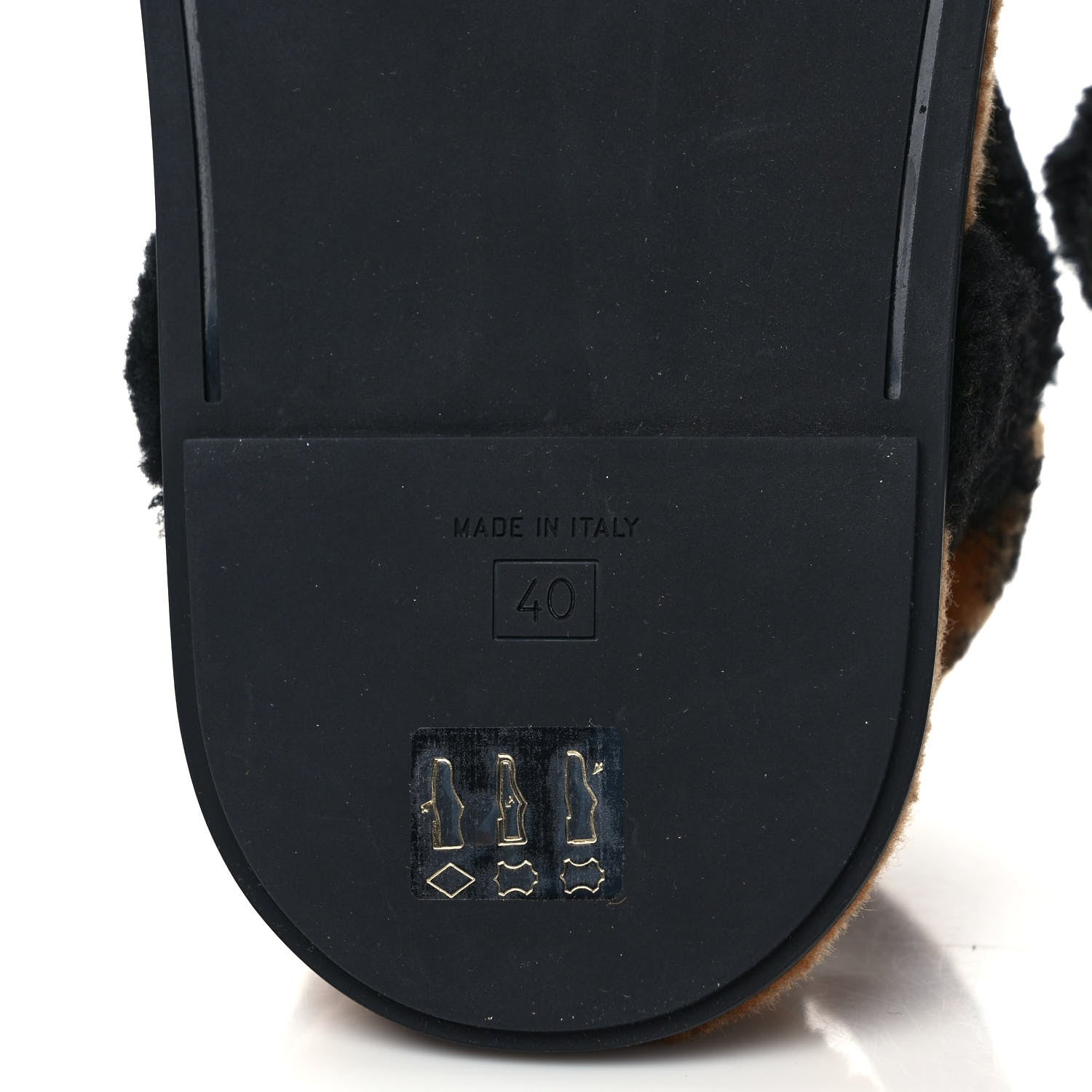 Fendi Shearling FF Fendi Feel Sandals 40 Tobacco Black 6 of 7