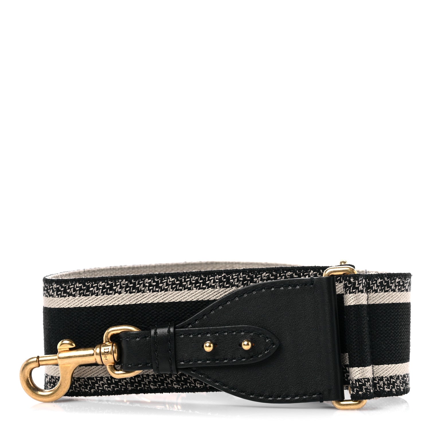 Christian Dior Canvas Embroidered Shoulder Strap Black 1 of 5