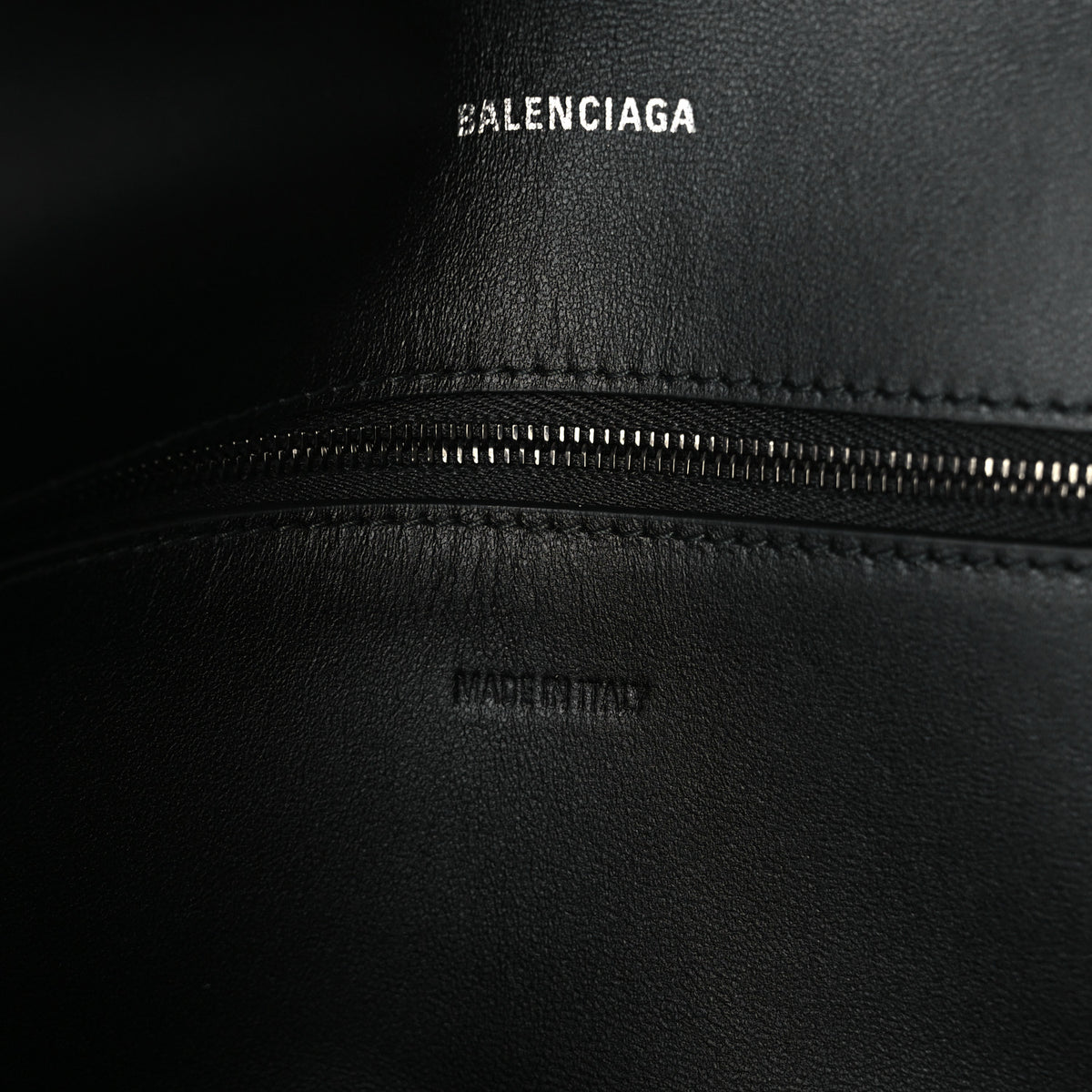 Balenciaga Grained Calfskin Monochrome M Downtown Shoulder Bag Black 7 of 10