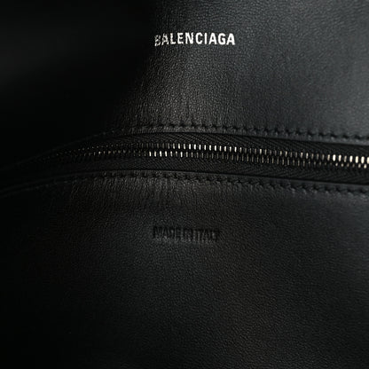 Balenciaga Grained Calfskin Monochrome M Downtown Shoulder Bag Black 7 of 10