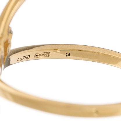 Gucci 18K Yellow Gold Diamond Running G Cross Ring 54 7 3 of 4