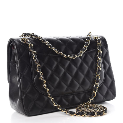 Chanel Lambskin Quilted Jumbo Double Flap Black 4 of 8