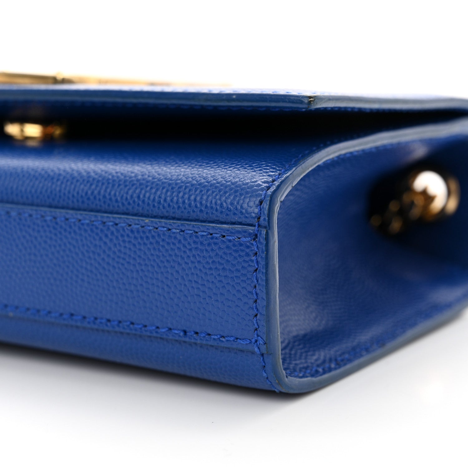 Saint Laurent Grain De Poudre Small Classic Monogram Kate Satchel Blue Clair 10 of 11