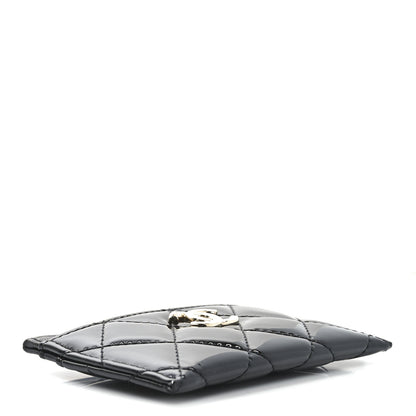 Chanel Patent Calfskin Quilted Card Holder Black 4 of 9