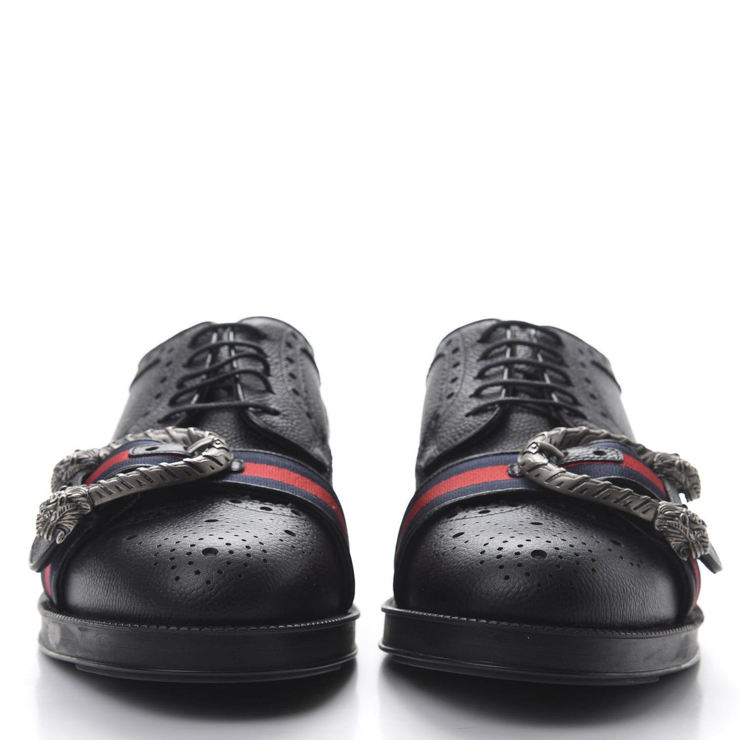 Calfskin Web Mens Queercore Brogue Derby Shoes 8.5 Black