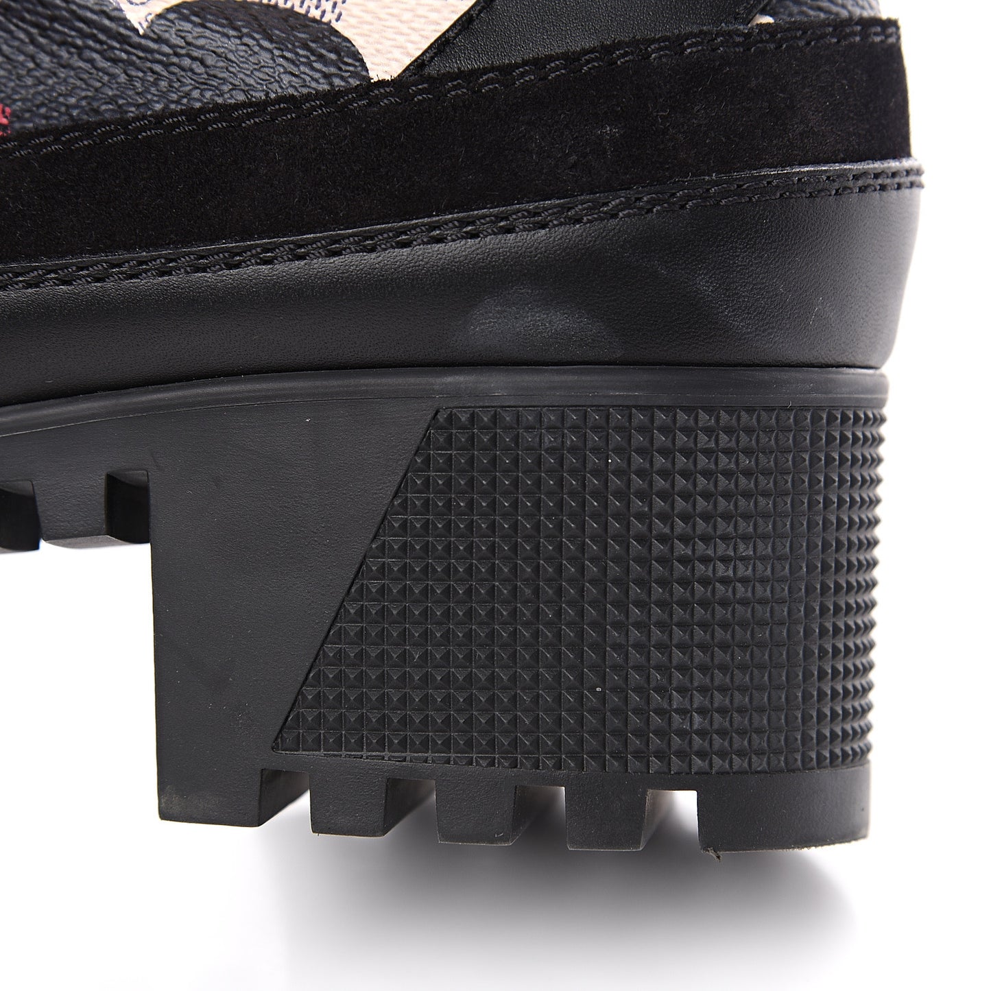 Suede Calfskin Damier Azur Overcloud Platform Desert Boots 36.5 Black