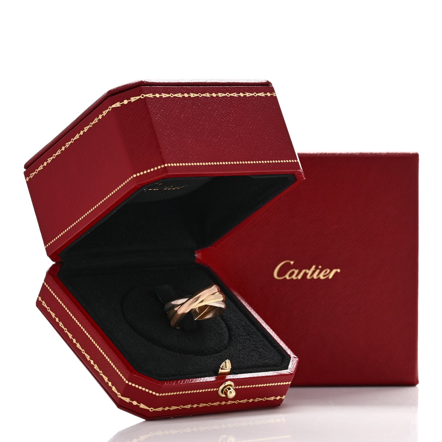 Cartier 18K Pink Yellow White Gold Classic Trinity Ring 56 7.5 6 of 6