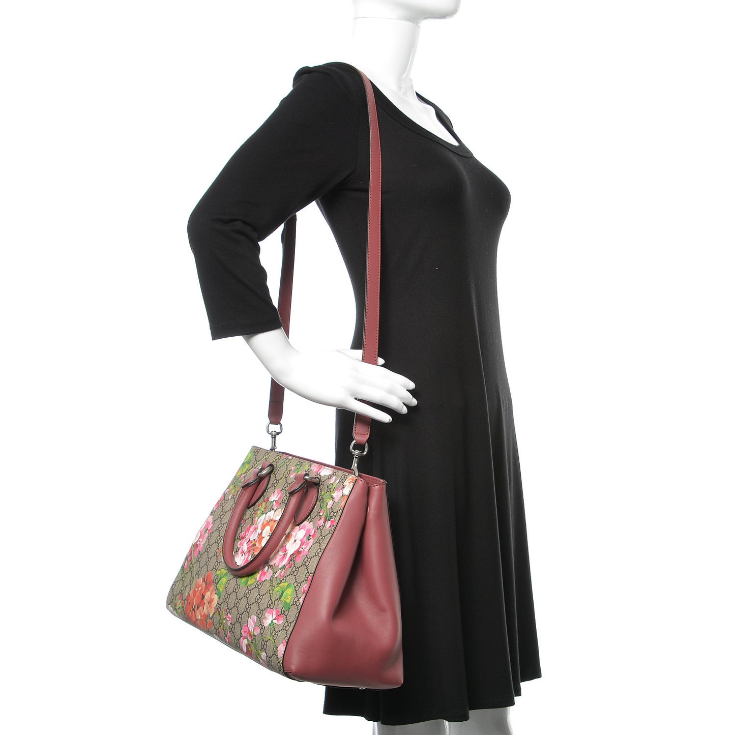 Soft GG Supreme Monogram Blooms Top Handle Bag Beige Multicolor Dry Rose