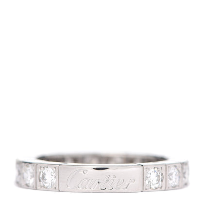Cartier 18K White Gold Diamond 3mm Lanieres Ring 47 4 3 of 5