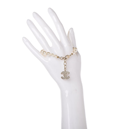 Chanel Pearl Crystal CC Bracelet Gold 2 of 4
