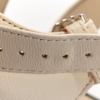 Chanel Lambskin Patent Pearl Sandals 37.5 Ivory Black 10 of 12
