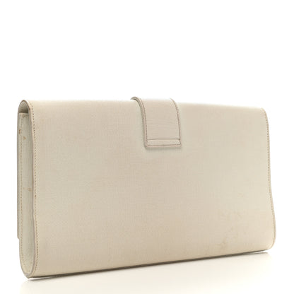 Saint Laurent Textured Calfskin Classic Y Ligne Clutch White 2 of 9
