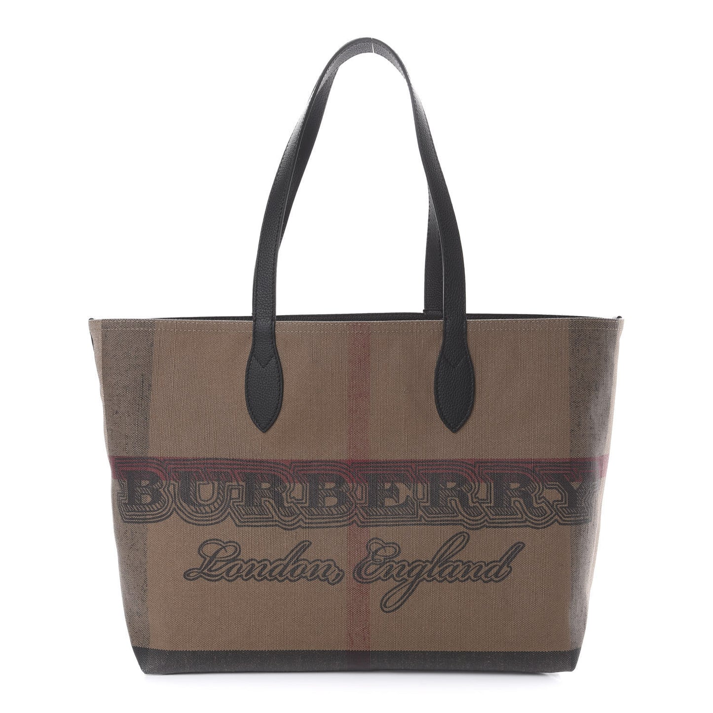 Coated Canvas Mega Check Medium Doodle Tote Black