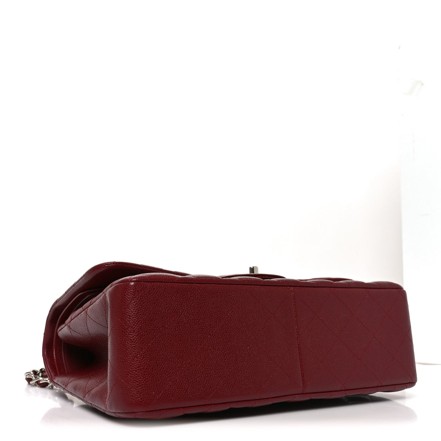 Caviar Quilted Jumbo Double Flap Burgundy