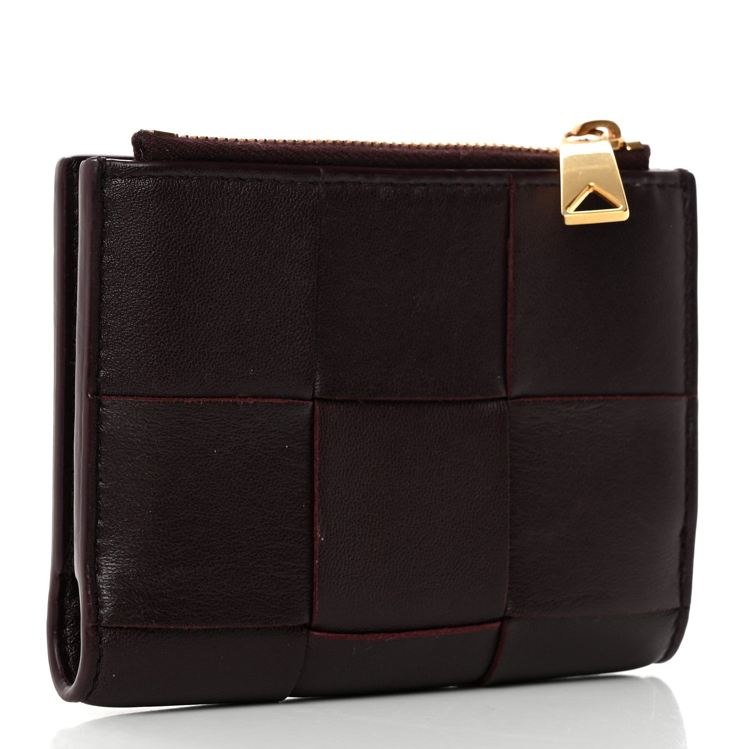 Bottega Veneta Nappa Maxi Intrecciato Small Bi-Fold Zip Wallet Grape 3 of 6