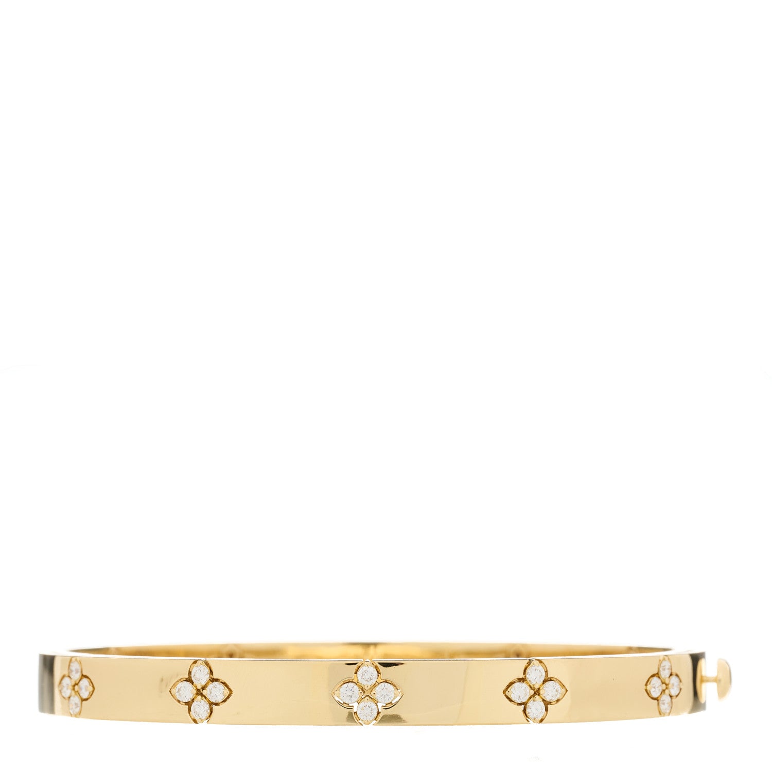 Roberto Coin 18K Yellow Gold Diamond Medium Love in Verona Bangle Bracelet 1 of 3