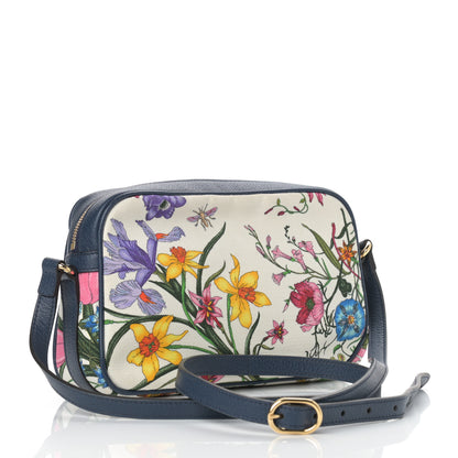 Gucci Canvas Flora Floral Shoulder Bag White Blue Agata Multicolor 2 of 8