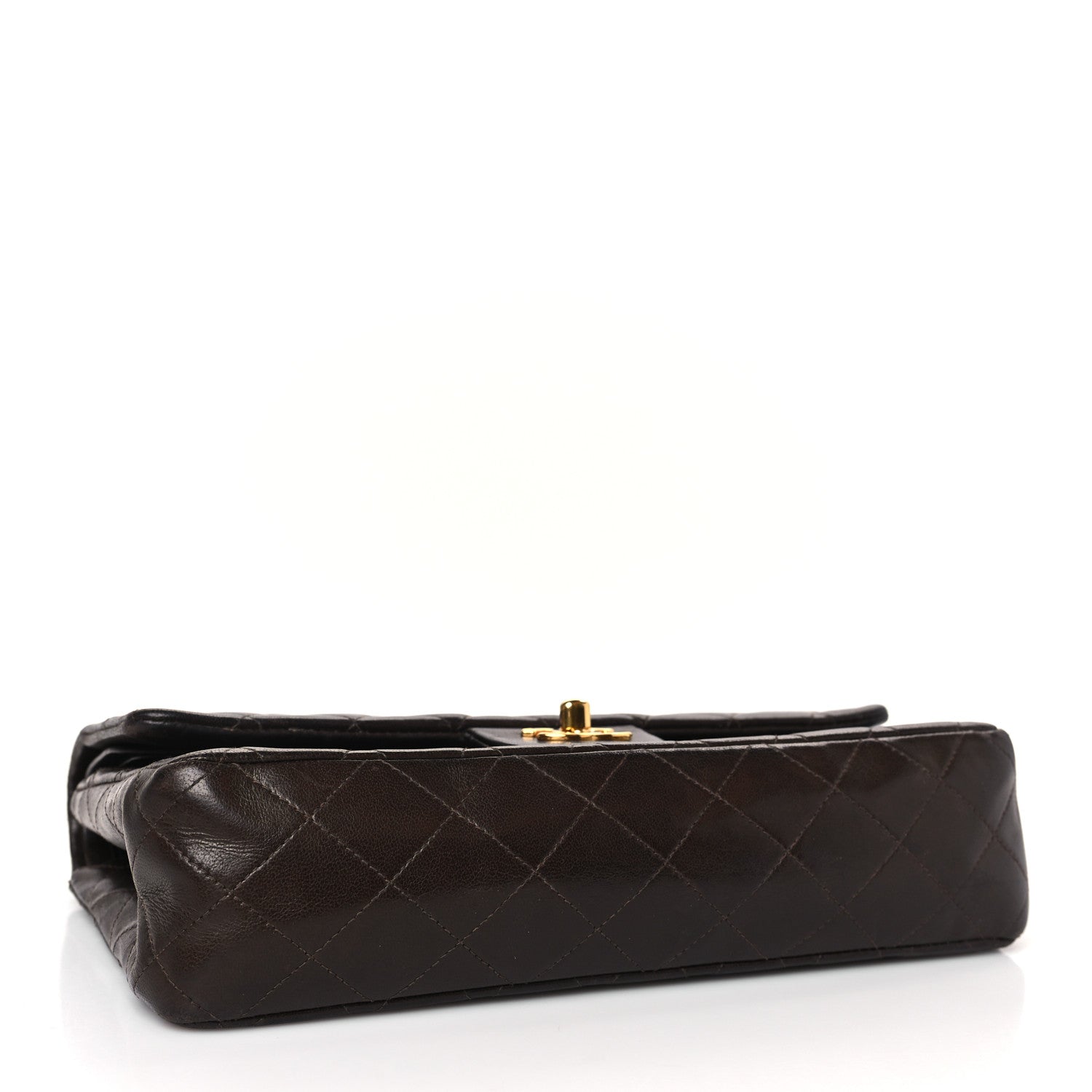 Chanel Lambskin Quilted Medium Double Flap Dark Brown 4 of 12