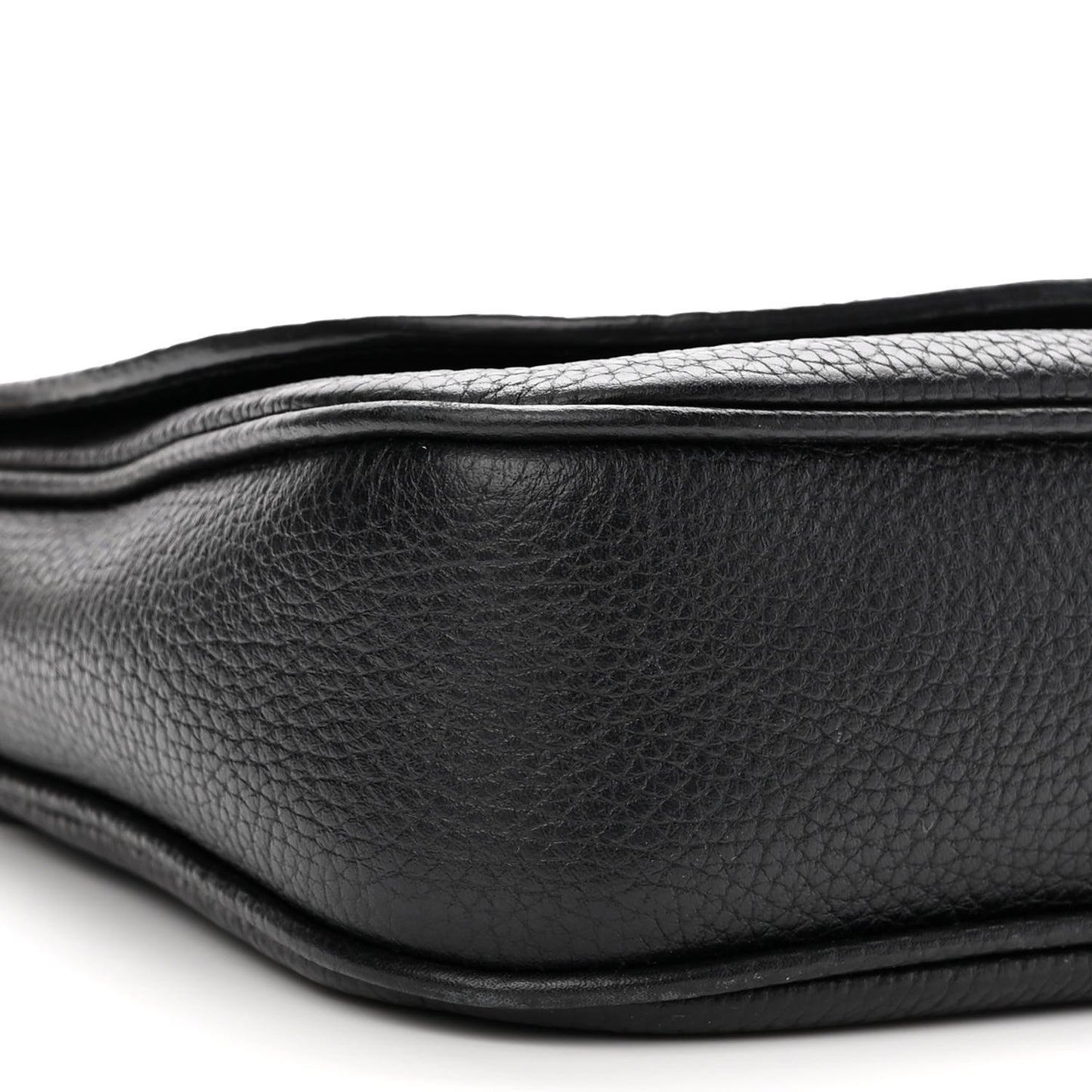 Pebbled Calfskin Medium Soho Flap Crossbody Black