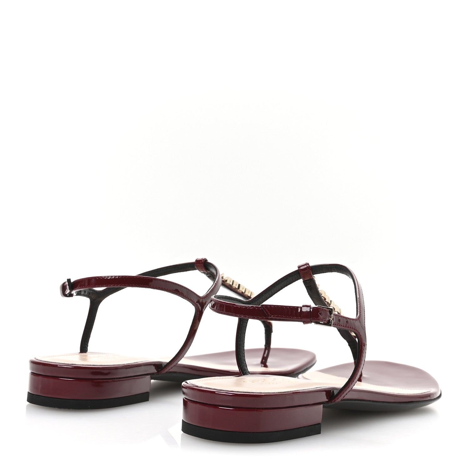 Gucci Patent Signoria Thong Sandals 38.5 Rosso Ancora 5 of 9