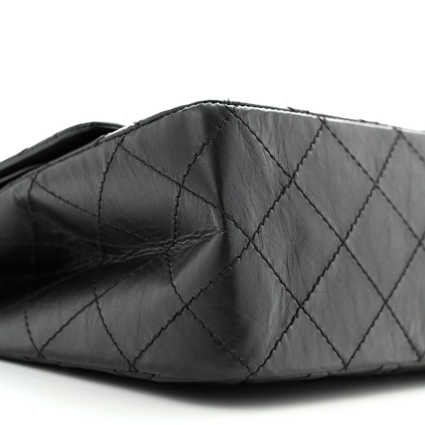 Aged Calfskin Quilted 2.55 Reissue 227 Flap Black