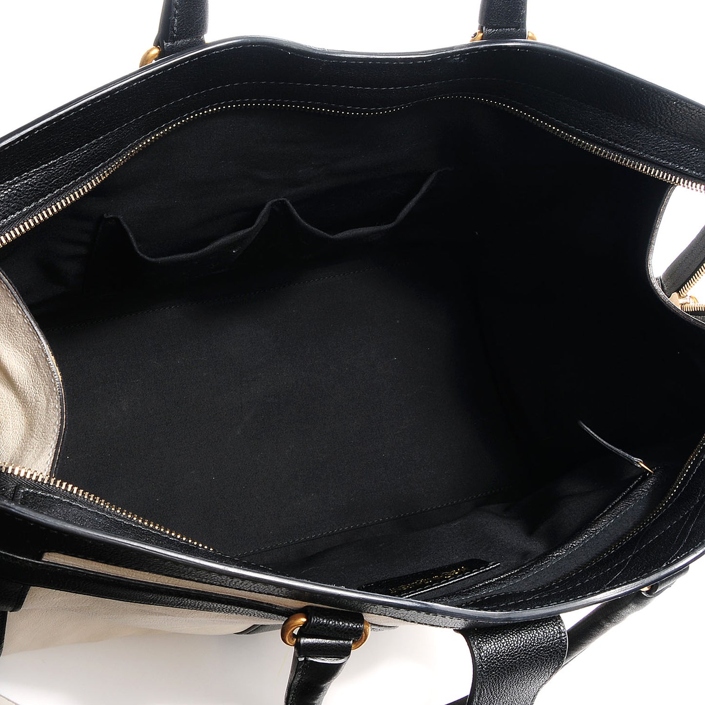 Leather Large Cabas ChYc Bone Black