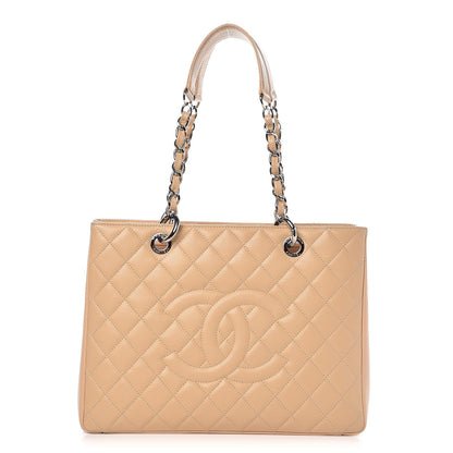 Chanel Caviar Quilted Grand Shopping Tote GST Beige Clair 1 of 9