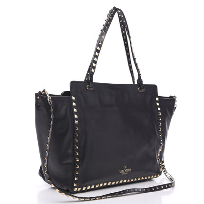 Valentino Garavani Vitello Medium Rockstud Tote Black 2 of 12
