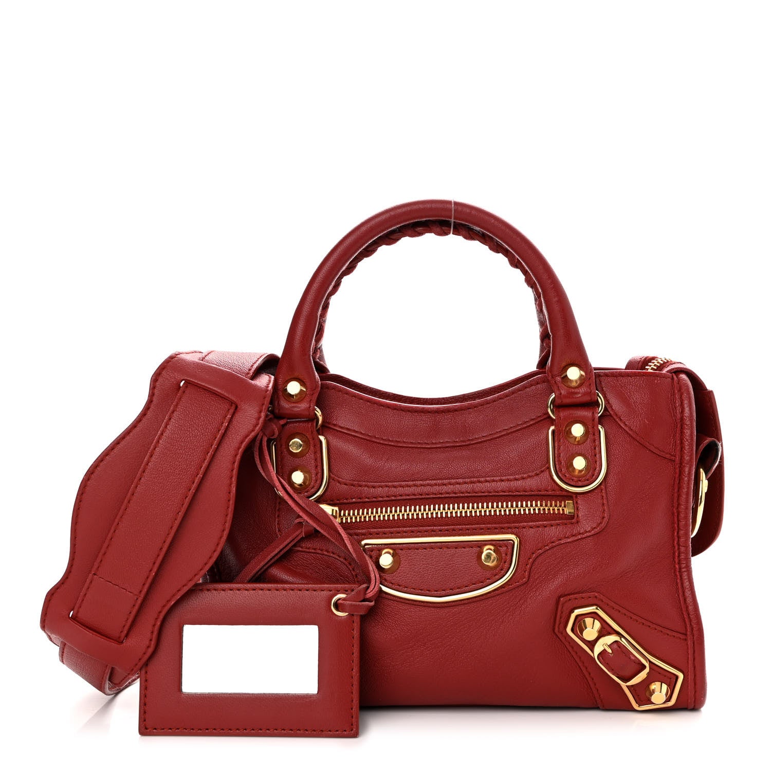 Balenciaga Chevre Gold Metallic Edge Hardware Mini City Rouge Brique Rouge Grenade 1 of 16