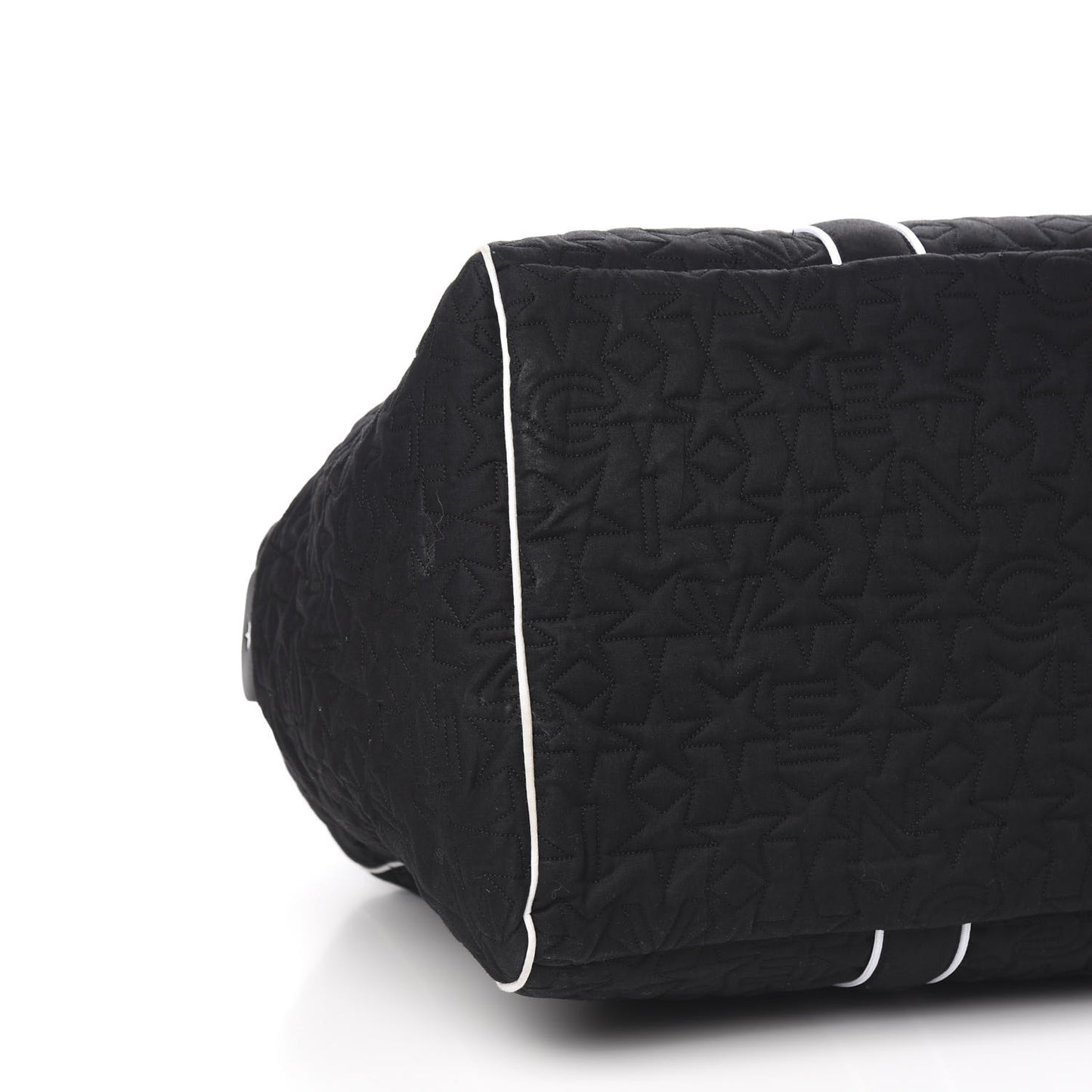 Nylon Quilted Stars Diaper Bag Black