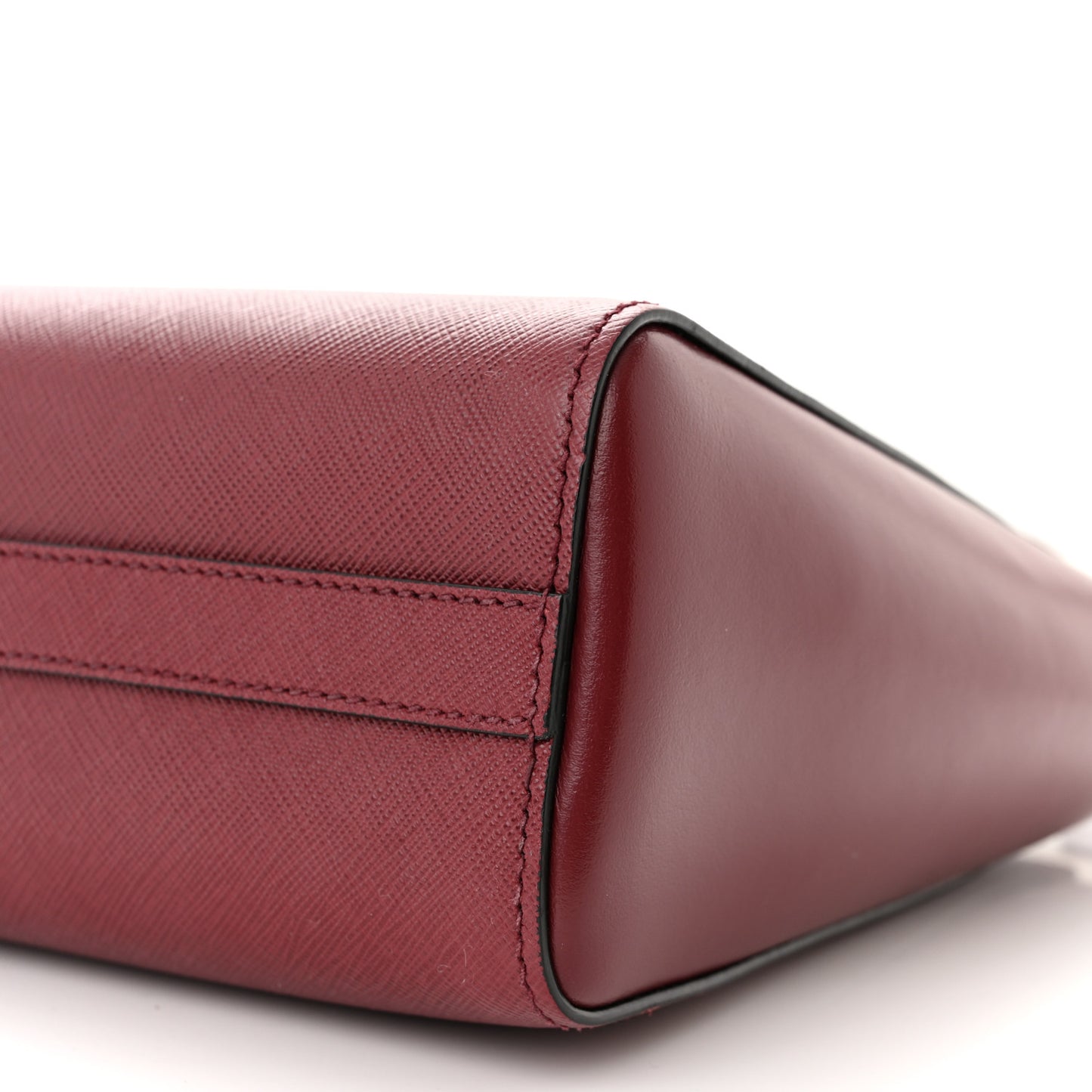 Saffiano Soft Calfskin Small Zippered Tote Cerise