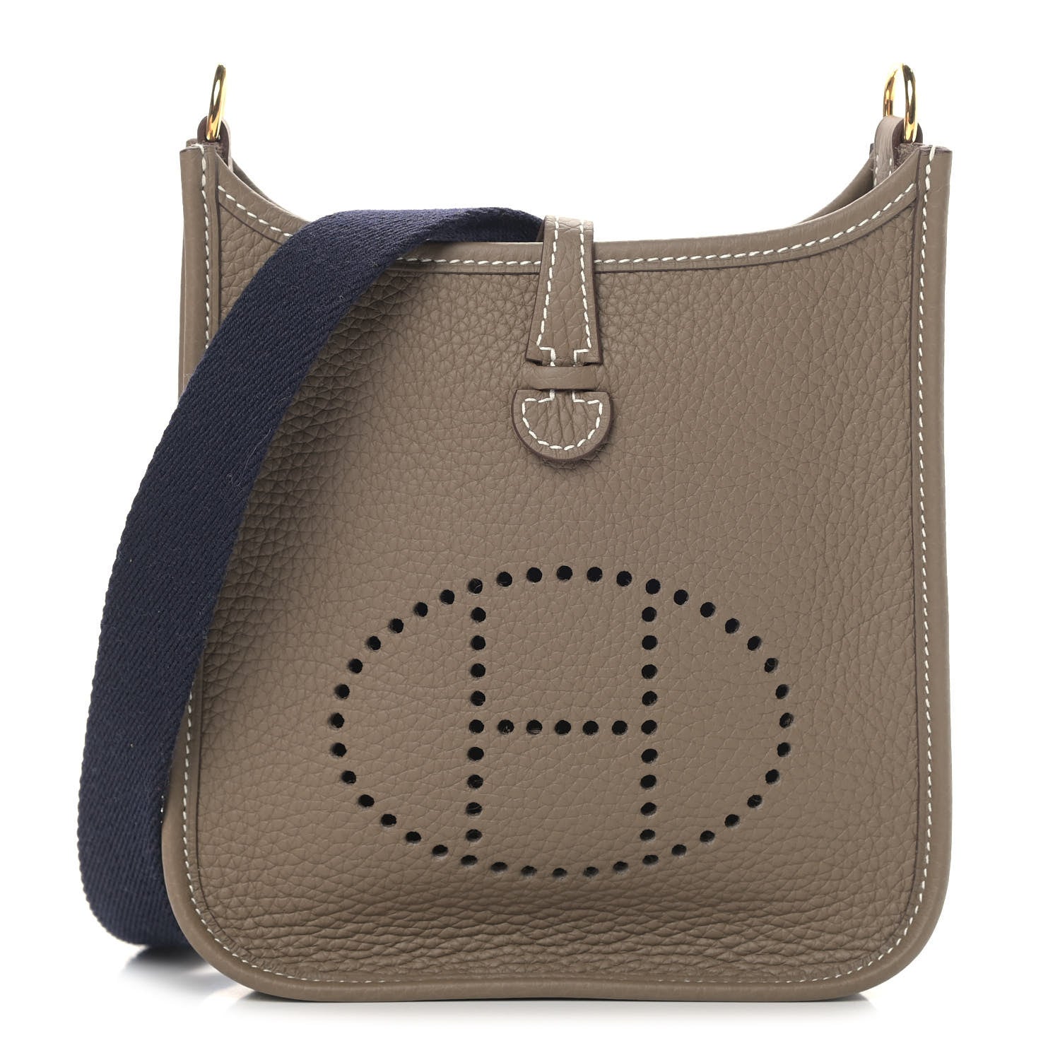 Hermes Taurillon Clemence Amazone Evelyne TPM Etoupe Bleu Indigo 1 of 9
