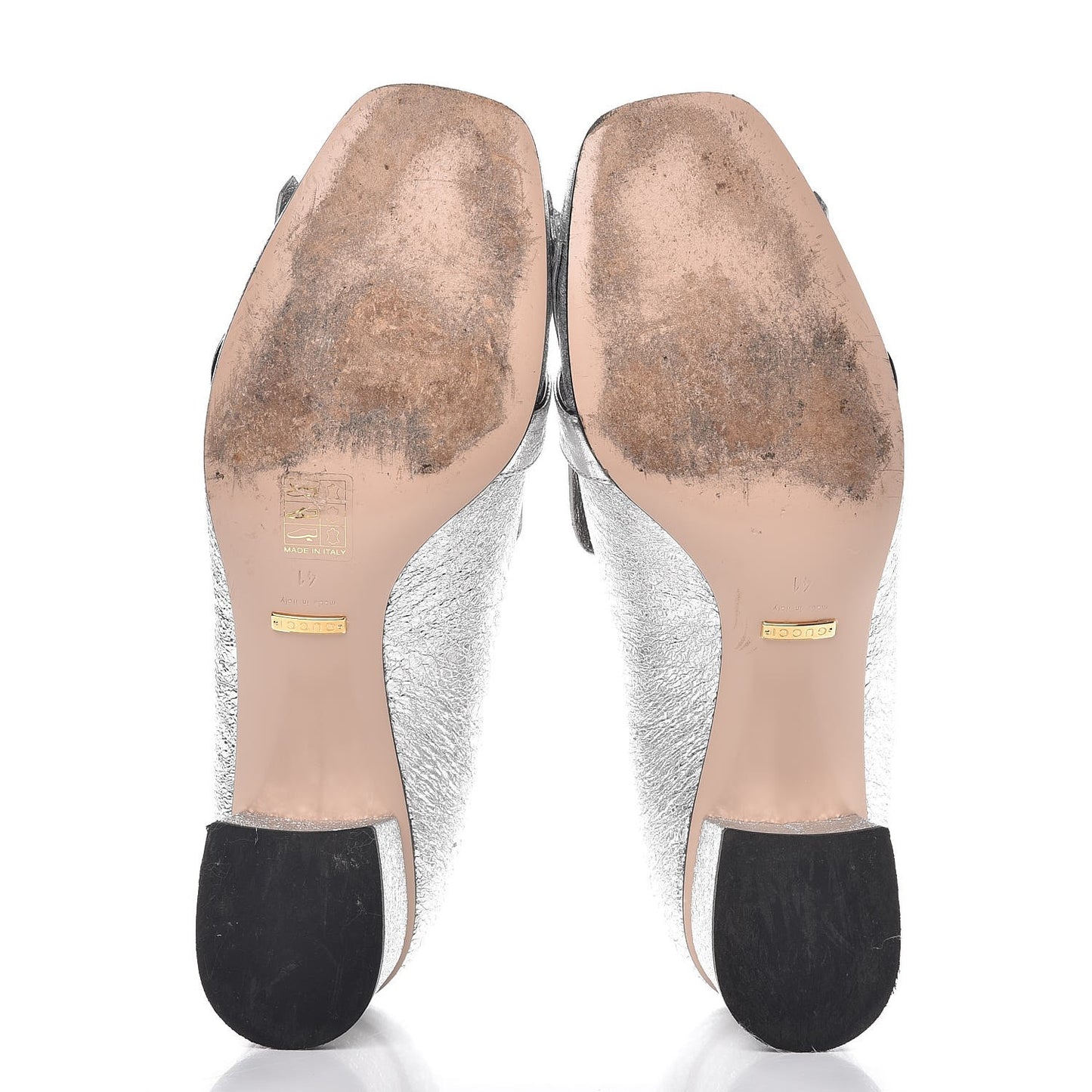 Galassia GG Marmont Fringe 50mm Loafer Pumps 41 Argento