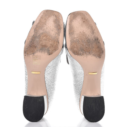 Gucci Galassia GG Marmont Fringe 50mm Loafer Pumps 41 Argento 7 of 11