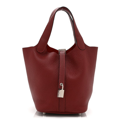 Hermes Taurillon Clemence Picotin Lock 18 PM Rouge H 1 of 11