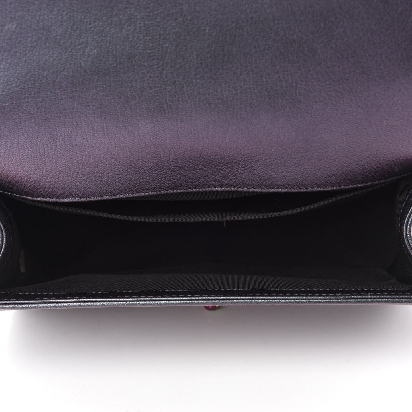 Iridescent Goatskin Quilted Medium Boy Flap Purple