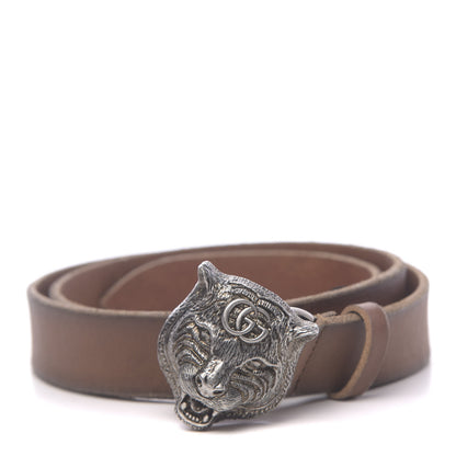 Gucci Cuoio Toscano Nickel Feline Buckle Belt 90 36 Cuir 1 of 5
