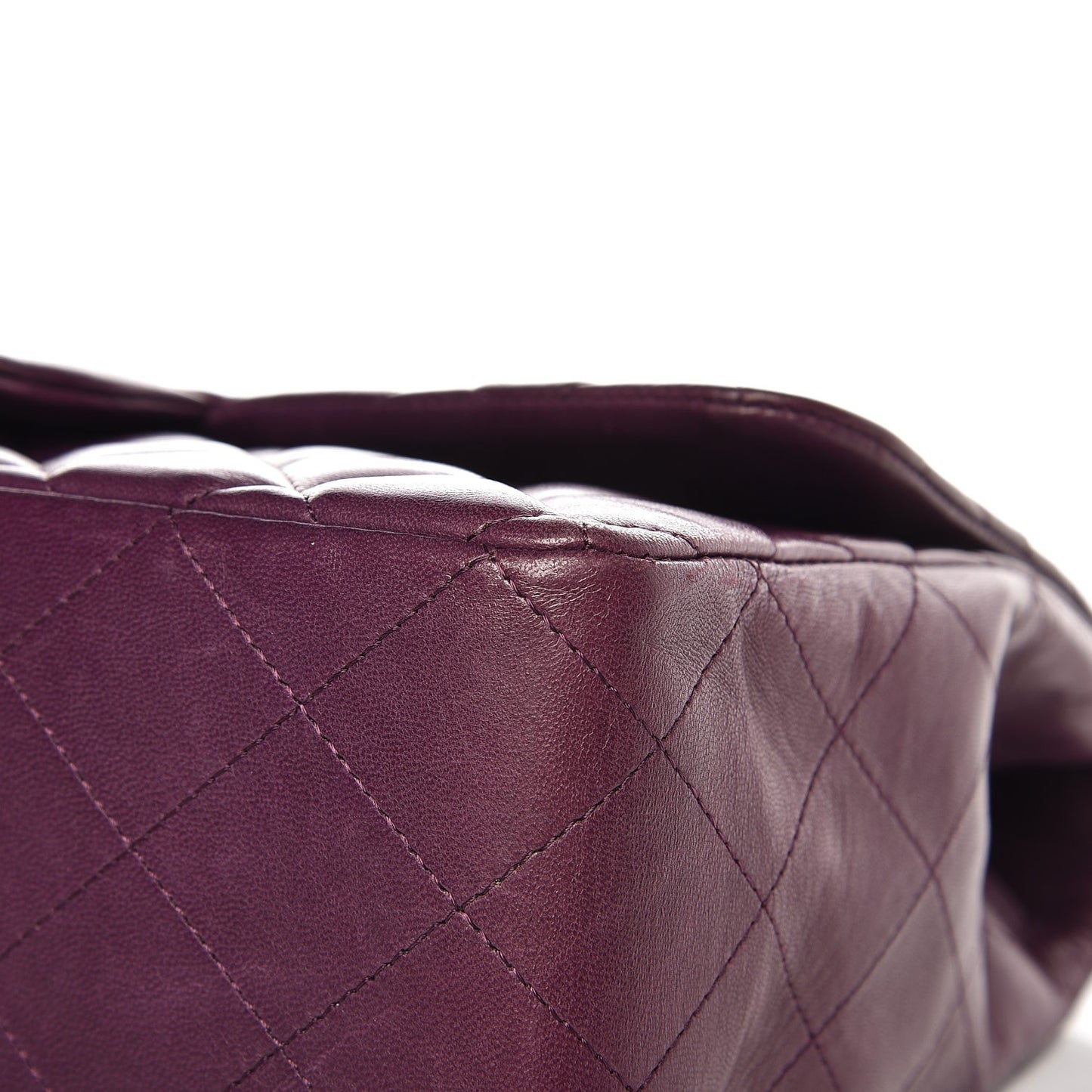 Lambskin Quilted Jumbo Single Flap Dark Violet