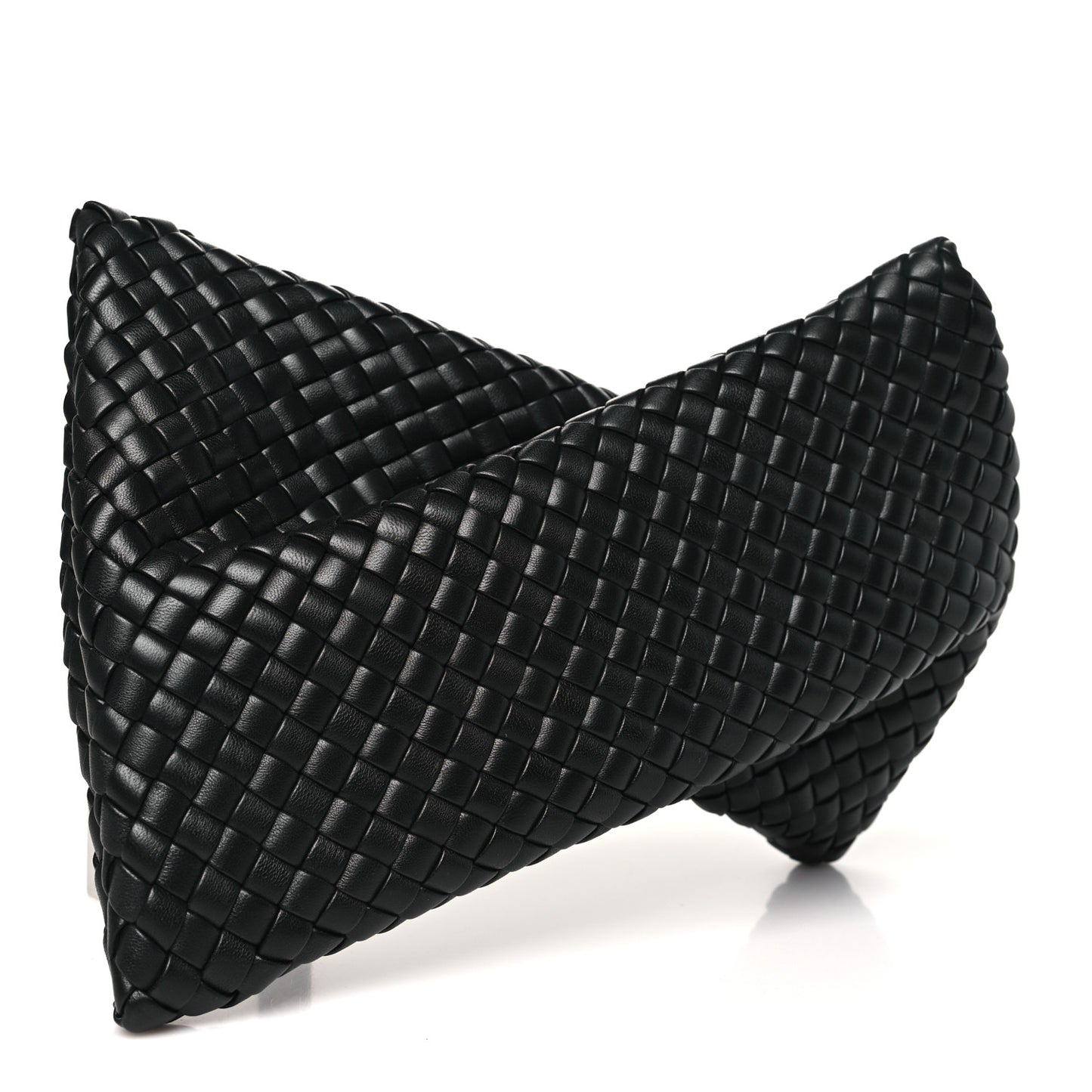 Nappa Intrecciato Crisscross Clutch Black