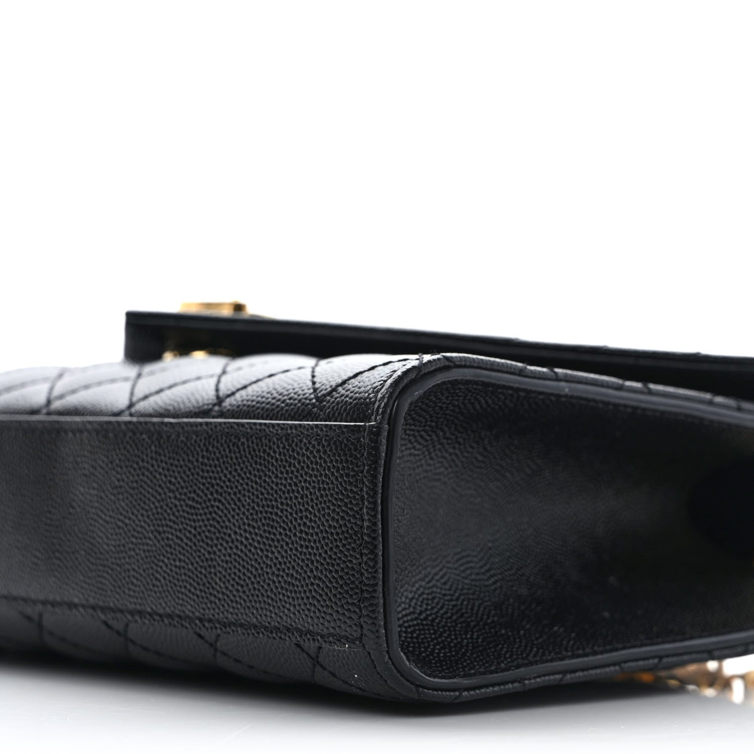 Saint Laurent Grain De Poudre Textured Mixed Matelasse Triquilt Medium Monogram Satchel Black 7 of 8