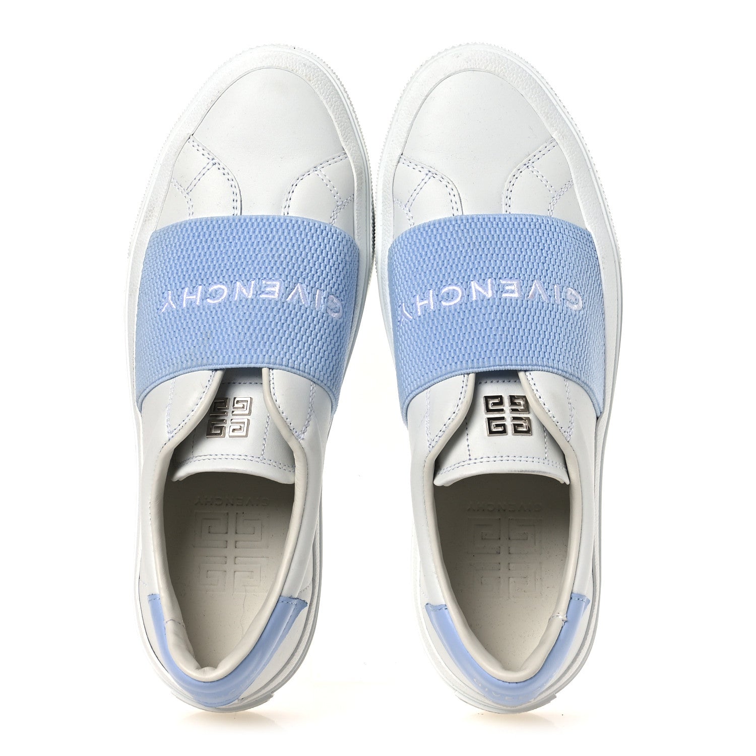 Givenchy Calfskin Band Logo Womens City Sport Sneakers 38 White Blue 2 of 12