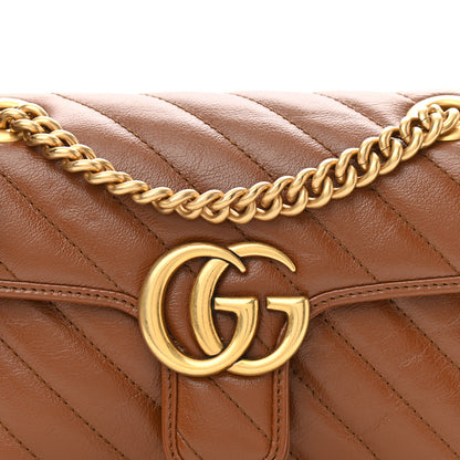 Gucci Azalea Calfskin Matelasse Diagonal Mini GG Marmont Shoulder Bag Cuir 8 of 11
