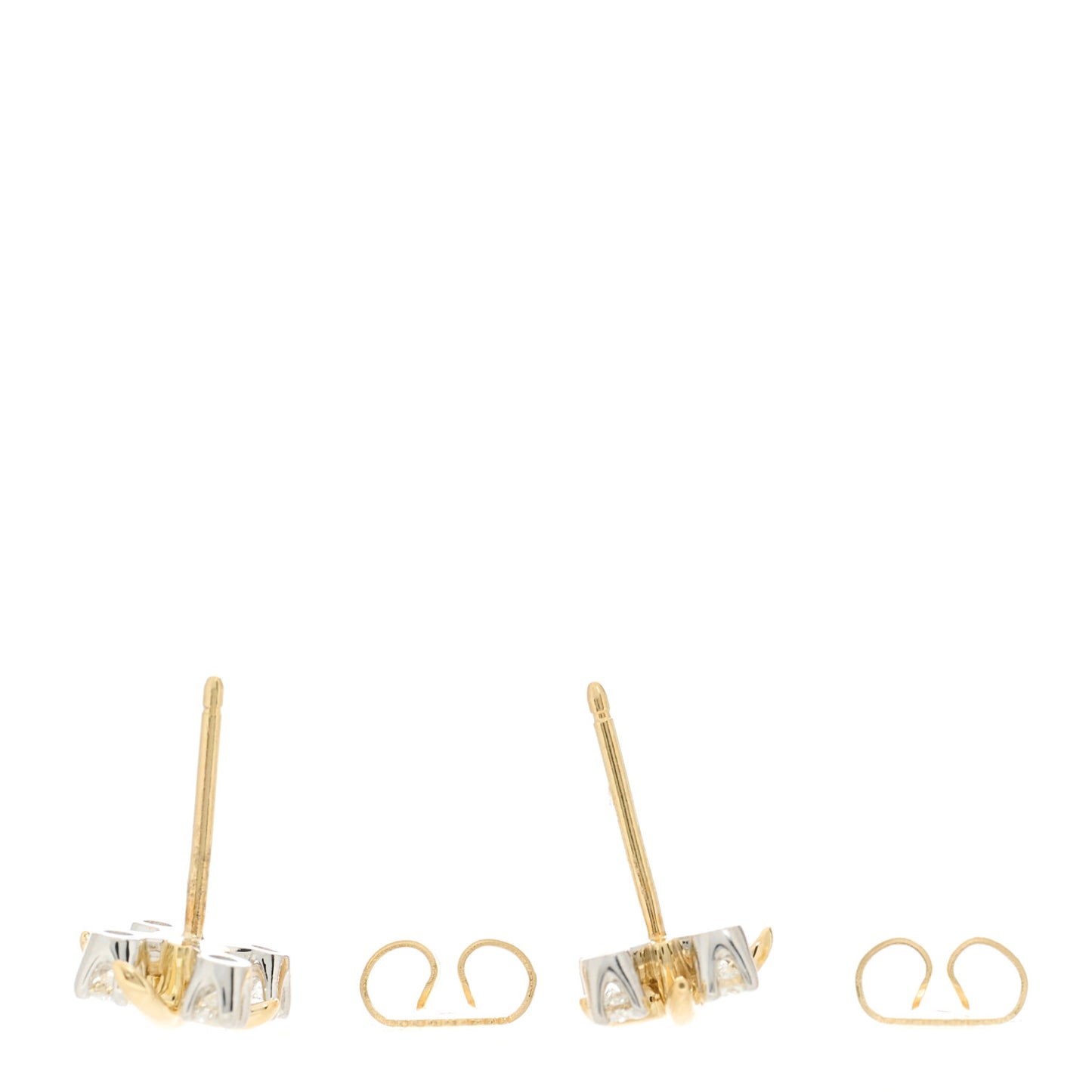 Platinum 18K Yellow Gold Diamond Schlumberger Lynn Earrings