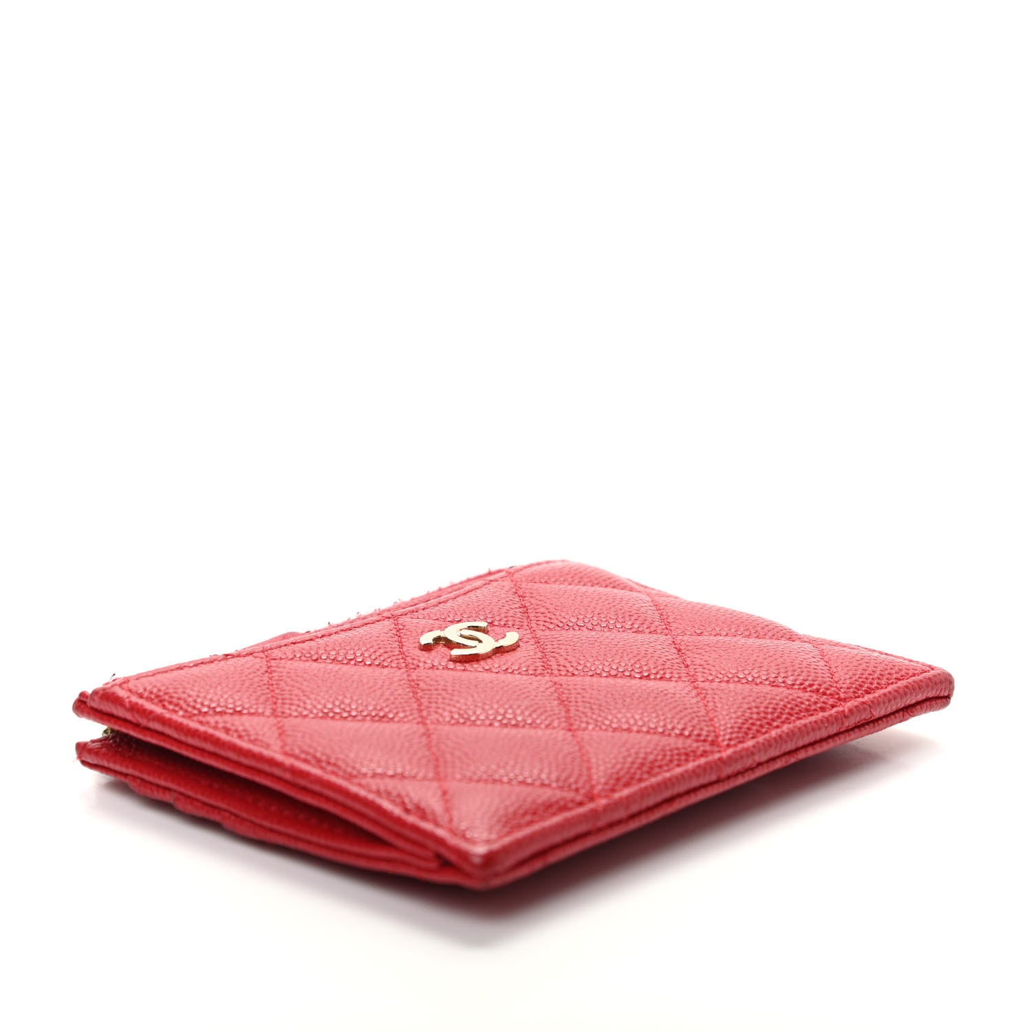 Chanel Caviar Quilted CC Zip Card Holder Red 4 of 8